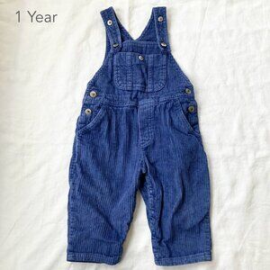 (🎨$3 PLAY) Gymboree 1 Year Baby Toddler Blue Corduroy Overalls Jumpsuit Vintage